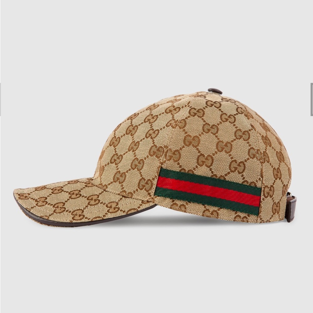 GUCCI :ORIGINAL GG CANVAS BASEBALL HAT WITH WEB